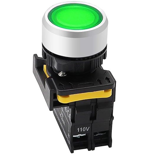 GREEN PUSH BUTTON WITH INDICATOR LIGHT